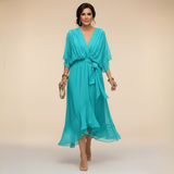 Aurevina | Eleganta V-veida maxi kleita ar plūstošu siluetu