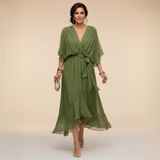 Aurevina | Eleganta V-veida maxi kleita ar plūstošu siluetu