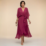 Aurevina | Eleganta V-veida maxi kleita ar plūstošu siluetu