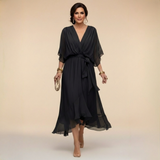 Aurevina | Eleganta V-veida maxi kleita ar plūstošu siluetu