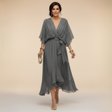 Aurevina | Eleganta V-veida maxi kleita ar plūstošu siluetu