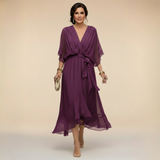 Aurevina | Eleganta V-veida maxi kleita ar plūstošu siluetu