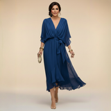 Aurevina | Eleganta V-veida maxi kleita ar plūstošu siluetu