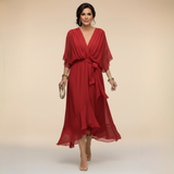 Aurevina | Eleganta V-veida maxi kleita ar plūstošu siluetu