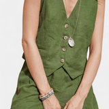Jennifer | Komplekts: lina un kokvilnas veste ar šortiem