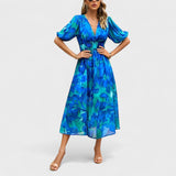 Clara | Eleganta ziedu midi kleita