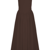 Sara - Midi kleita brūnā audumā